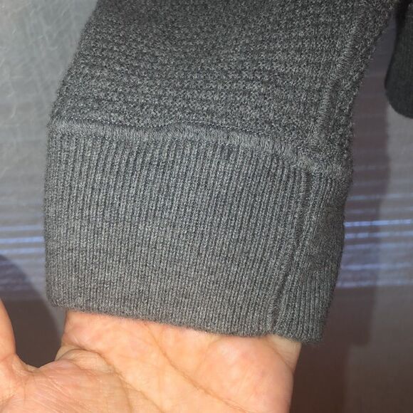 Michael Kors L Cotton Gray Waffle Knit Crewneck Pullover Thermal - Picture 9 of 16